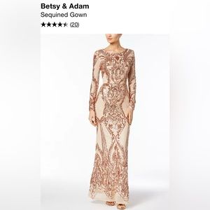 Used Gold Sequin Evening Gown